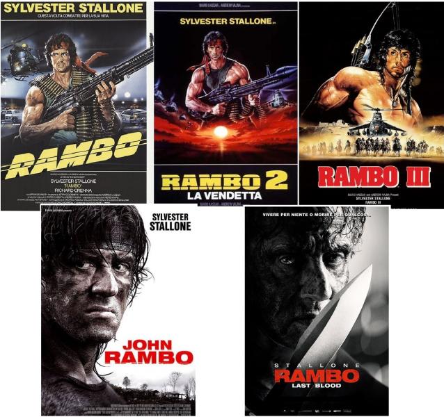 Rambo tutti film, Stallone film, cast, poster rambo